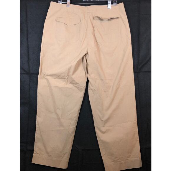 Talbots Womens Pants Brown High Rise Petite Wide Straight Leg Stretch 14P - Picture 10 of 12